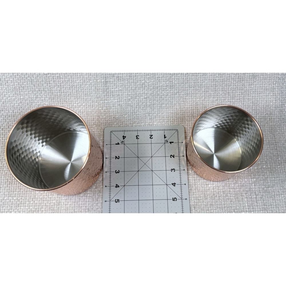 Uncommon James Hammered Copper Canister Set 2pc Wooden Lids Kitchen Storage - Picture 7 of 7